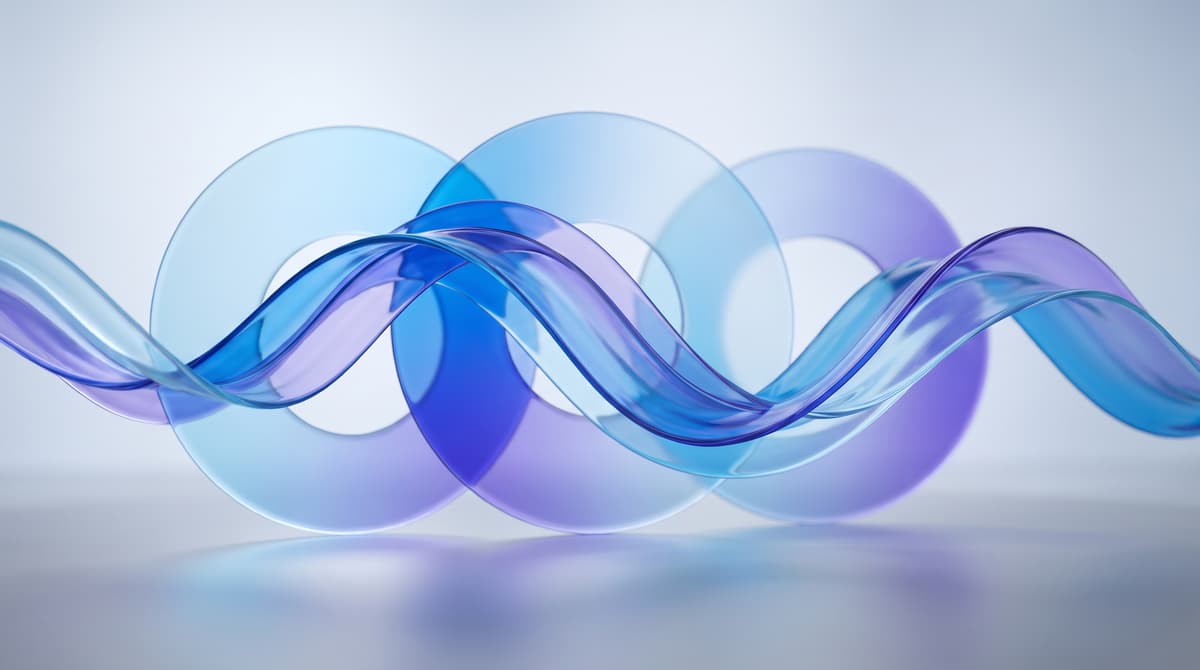 Abstract flowing blue and purple gradient waves suggesting a biological rhythm