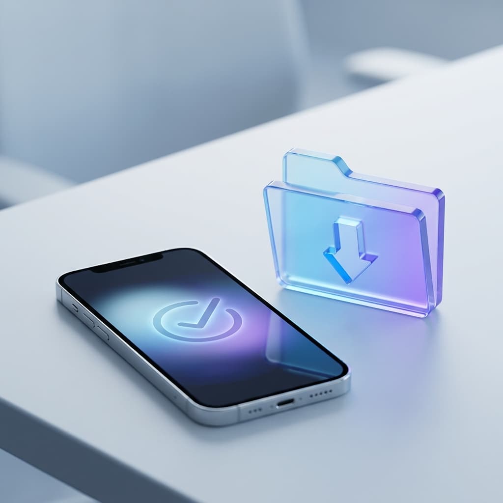 A smartphone showing a locked data dashboard next to a smartwatch, cool blue and purple lighting